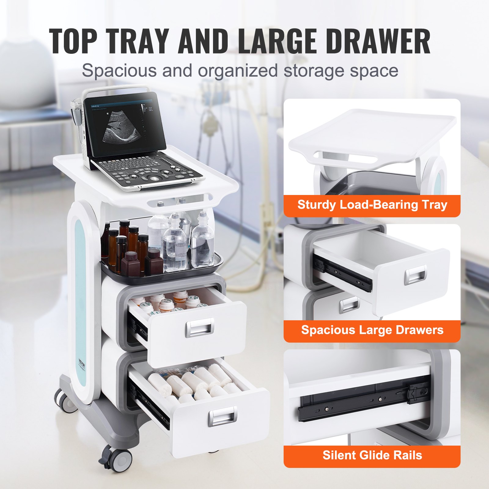 3 Tiers Lab Carts Mobile Medic - Medical Laboratory ulasan dan harga