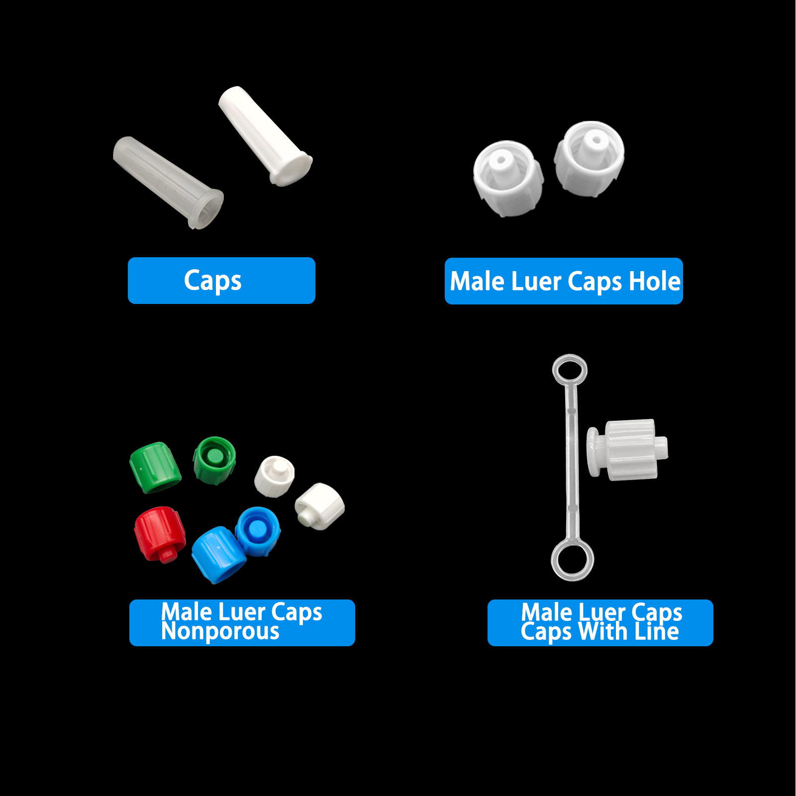 500pcs Male Luer Caps Hole for - Medical Laboratory ulasan dan harga